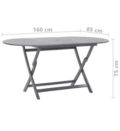 Mobilier à dîner de jardin 7 pcs Bois d'acacia massif Gris