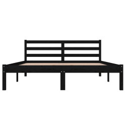 Cadre de lit Bois de pin massif 140x190 cm Noir