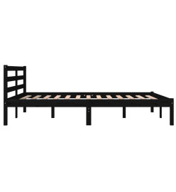 Cadre de lit Bois de pin massif 140x190 cm Noir