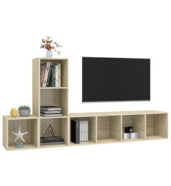 Ensemble de meuble TV 3 pcs Chêne sonoma Aggloméré