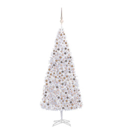 Sapin de Noël artificiel avec LED et boules 500 cm Blanc