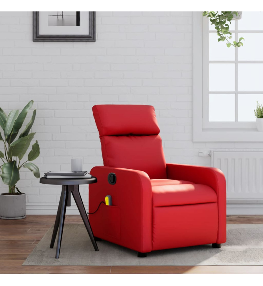 Fauteuil de massage inclinable rouge similicuir Fauteuil de massage inclinable rouge similicuir