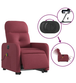Fauteuil inclinable de massage électrique Rouge bordeaux Tissu