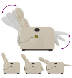 Fauteuil inclinable de massage Crème Tissu