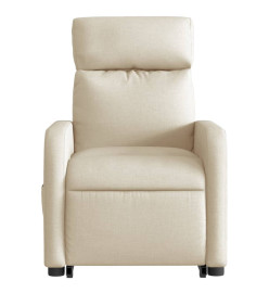 Fauteuil inclinable de massage Crème Tissu