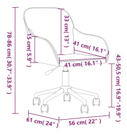 Chaises pivotantes à manger lot de 2 Gris clair Velours