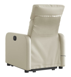 Fauteuil inclinable de massage Crème Similicuir