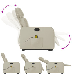 Fauteuil inclinable de massage Crème Similicuir