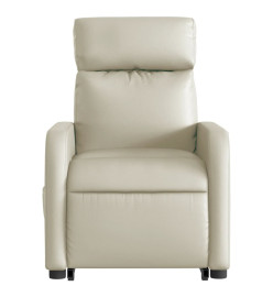 Fauteuil inclinable de massage Crème Similicuir