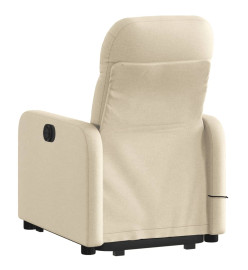 Fauteuil inclinable de massage électrique Crème Tissu