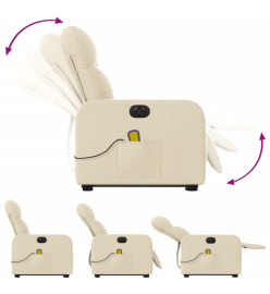 Fauteuil inclinable de massage électrique Crème Tissu