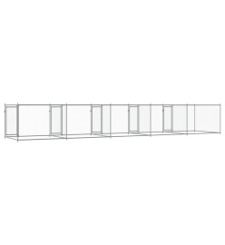 Cage pour chien avec portes gris 10x2x1,5 m acier galvanisé