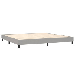 Sommier tapissier matelas et LED Gris clair 200x200 cm Tissu