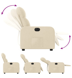 Fauteuil inclinable électrique Crème Tissu