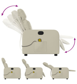 Fauteuil inclinable de massage Crème Similicuir