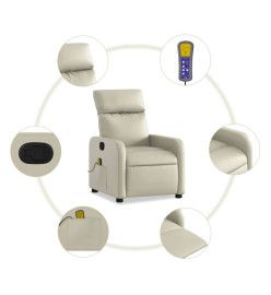 Fauteuil inclinable de massage Crème Similicuir