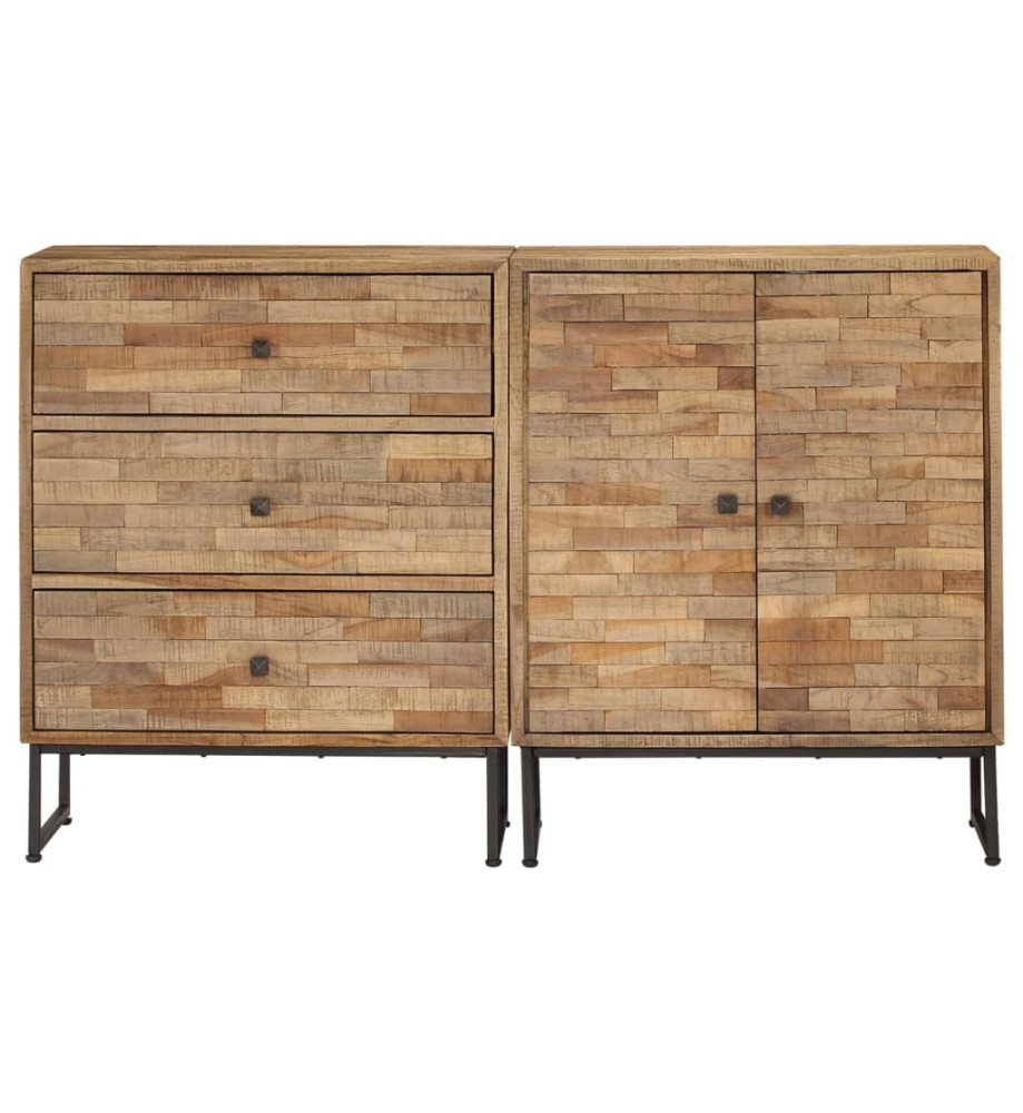 Ensemble de buffet 2 pcs Bois de teck recyclé