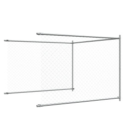 Cage pour chien avec porte gris 4x2x1,5 m acier galvanisé