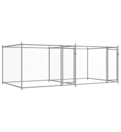 Cage pour chien avec portes gris 4x2x1,5 m acier galvanisé