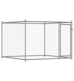 Cage pour chien avec portes gris 4x2x1,5 m acier galvanisé