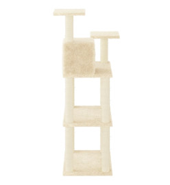 Arbre à chat avec griffoirs en sisal Crème 119 cm