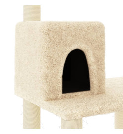 Arbre à chat avec griffoirs en sisal Crème 119 cm