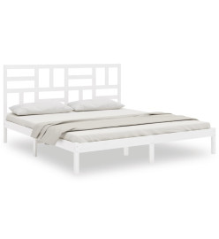 Cadre de lit Blanc Bois massif 180x200 cm Super King