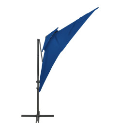 Parasol déporté à double toit Bleu azuré 250x250 cm