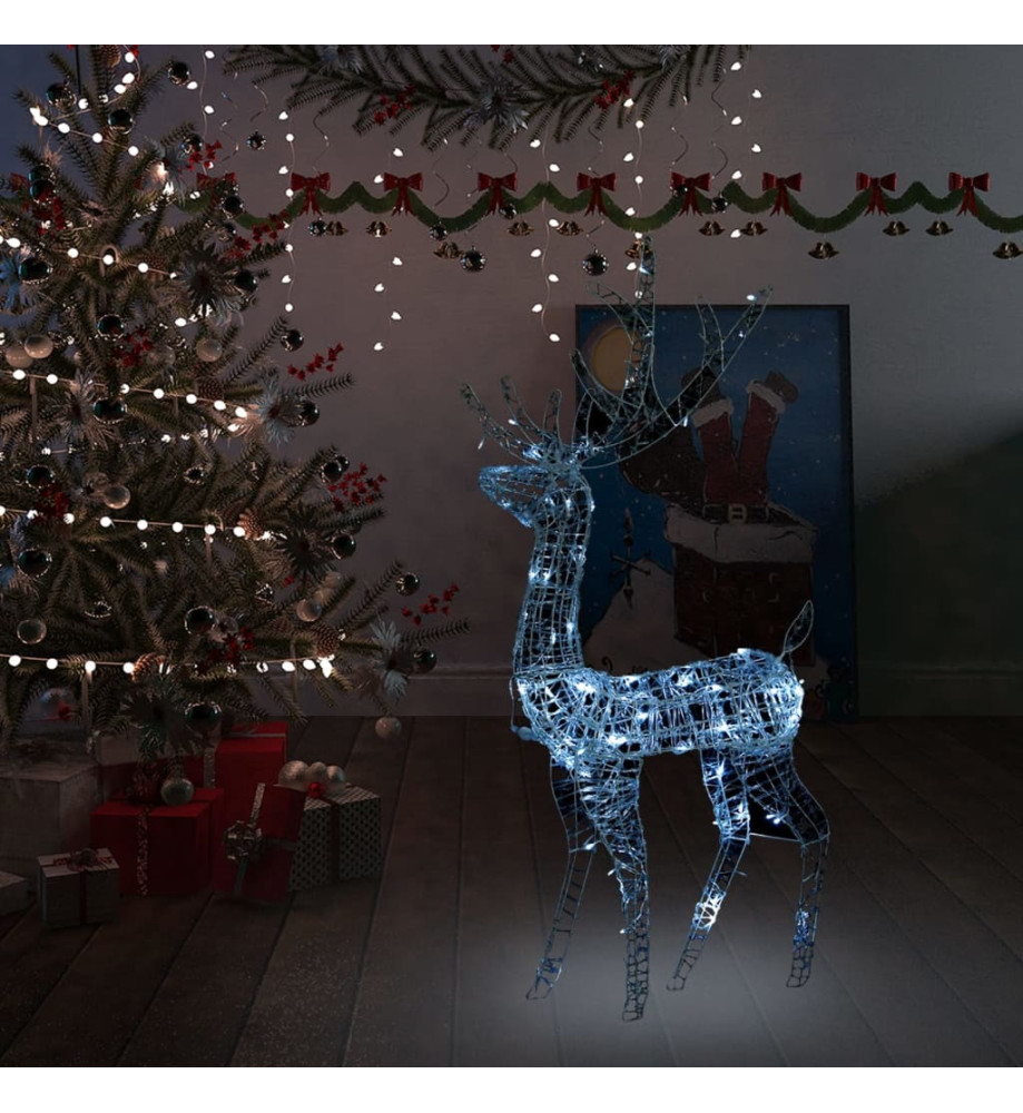 Renne de décoration de Noël Acrylique 140 LED blanc froid 120 cm