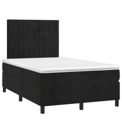 Sommier tapissier avec matelas et LED Noir 120 x 200 cm Velours