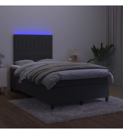 Sommier tapissier avec matelas et LED Noir 120 x 200 cm Velours