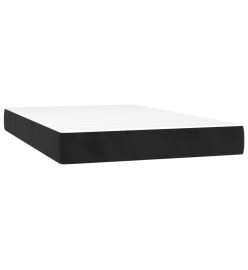 Sommier tapissier avec matelas et LED Noir 120 x 200 cm Velours