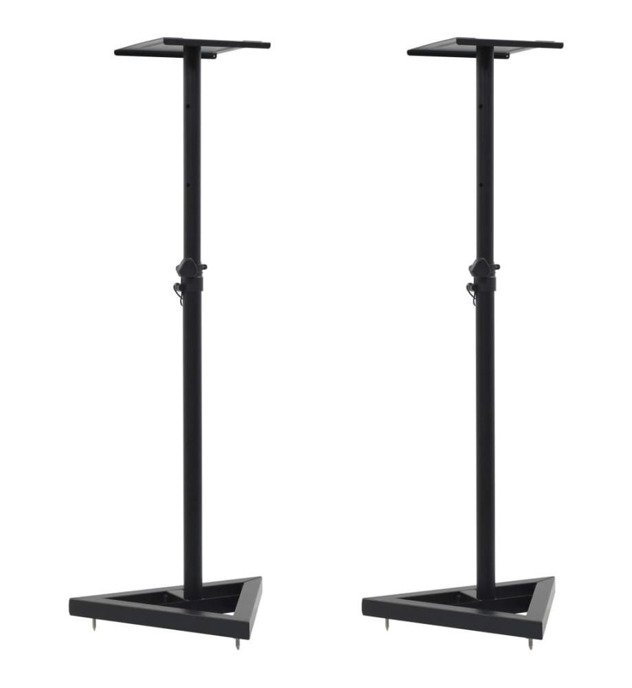 Supports de haut-parleur de moniteur de studio 2 pcs Noir Acier