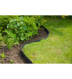 Nature Ensemble de bordure de jardin H7,5 cm x 10 m avec piquet noir