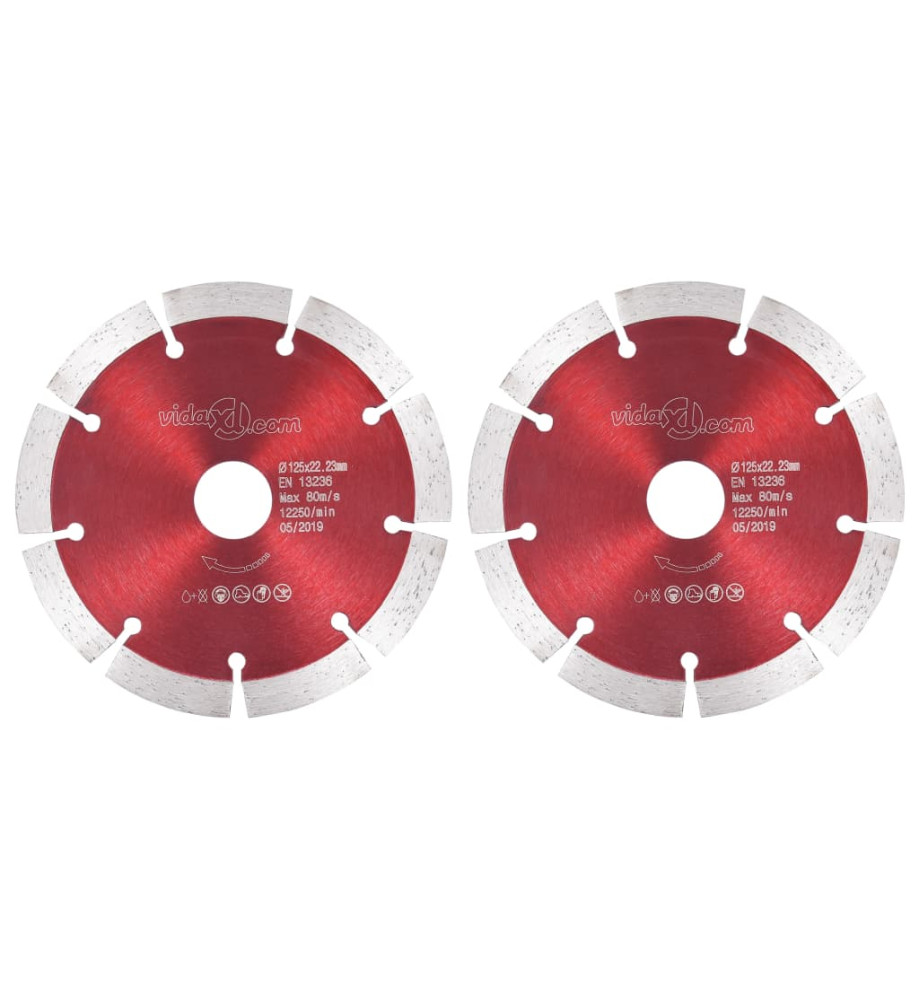 Disques de coupe diamantés 2 pcs Acier 125 mm