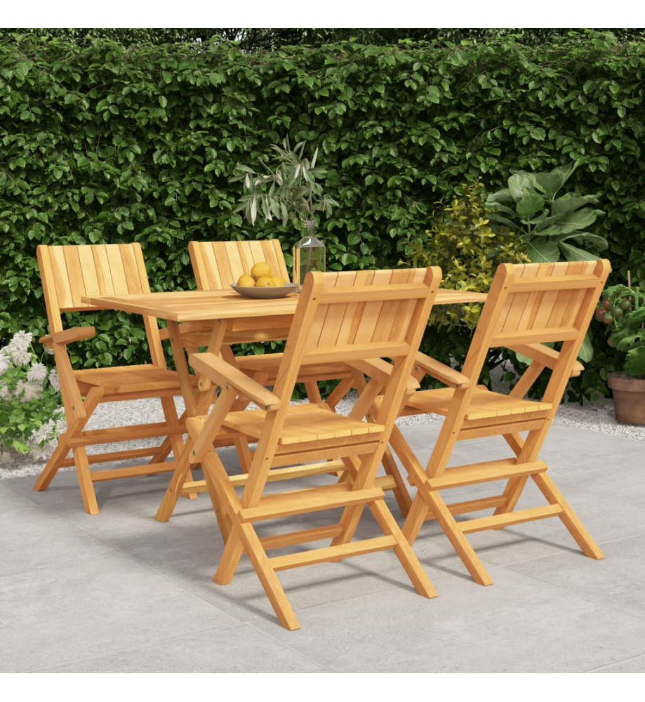 Ensemble à dîner de jardin 5 pcs Bois de teck massif