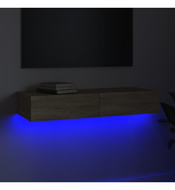 Meuble TV avec lumières LED Chêne sonoma 90x35x15,5 cm