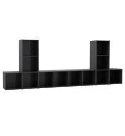 Ensemble de meubles TV 5 pcs Gris Aggloméré