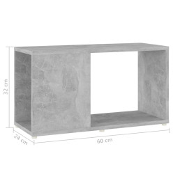 Meuble TV Gris béton 60x24x32 cm Aggloméré