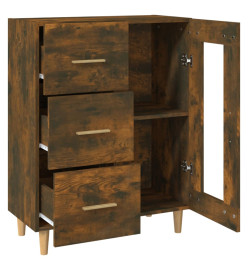 Buffet chêne fumé 69,5x34x90 cm bois d'ingénierie