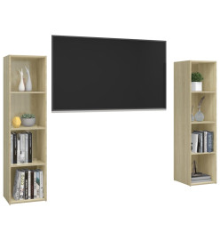 Meubles TV 2 pcs Chêne sonoma 142,5x35x36,5 cm Aggloméré