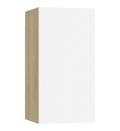 Meubles TV 4 pcs Blanc et chêne sonoma 30,5x30x60 cm Aggloméré