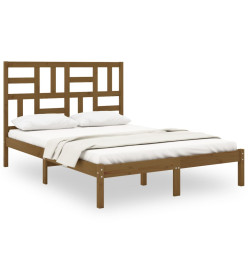 Cadre de lit Marron miel Bois massif 140x200 cm