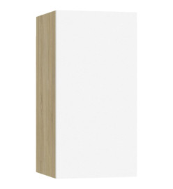 Meubles TV 7 pcs Blanc et chêne sonoma 30,5x30x60 cm Aggloméré