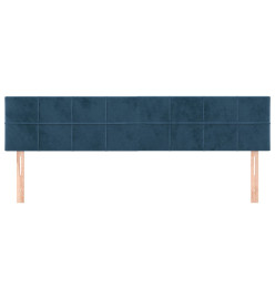 Têtes de lit 2 pcs Bleu foncé 100x5x78/88 cm Velours