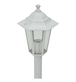 Lampe de jardin à piquet 6 pcs E27 110 cm Aluminium Blanc