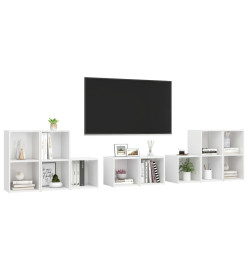 Ensemble de meubles TV 8 pcs Blanc Aggloméré