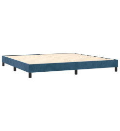 Sommier tapissier matelas et LED Bleu foncé 200x200 cm Velours