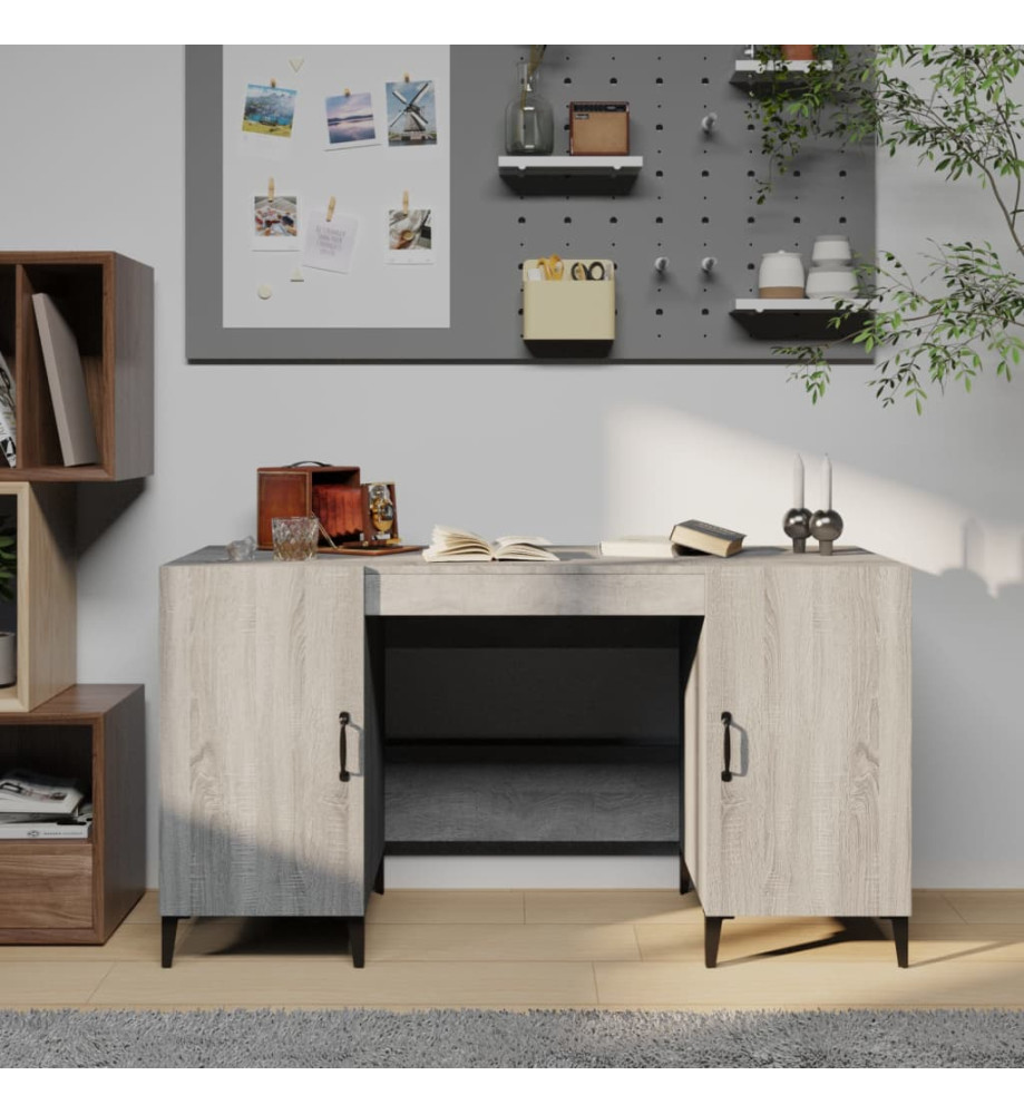 Bureau Sonoma gris 140x50x75 cm Bois d'ingénierie