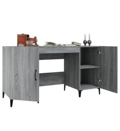 Bureau Sonoma gris 140x50x75 cm Bois d'ingénierie